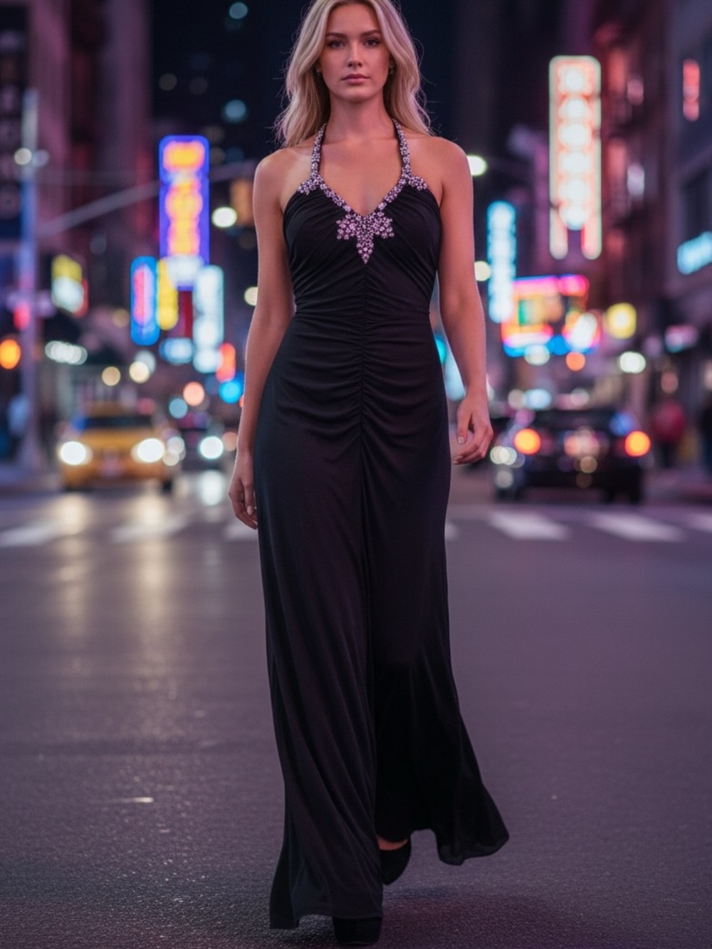 Y2K Zum Zum  beaded halter maxi mermaid amazing vintage dress